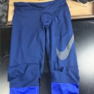 Nike Women's Navy and Black Leggings